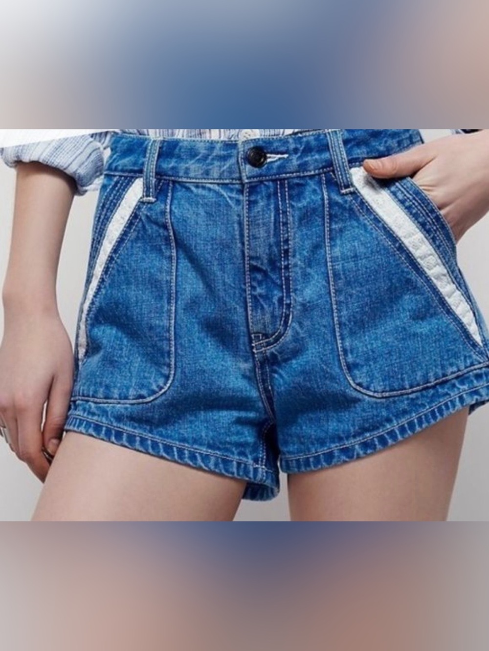 Free People Blue Denim Jean Shorts
